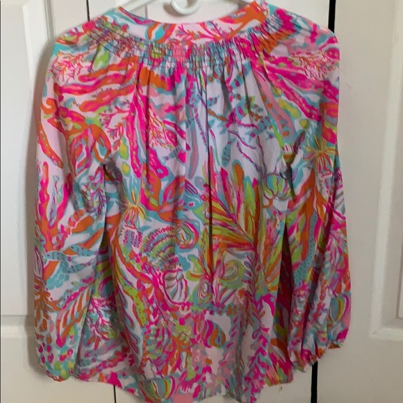 Lilly Pulitzer “scuba to Cuba” silk Elsa top - Picture 4 of 4